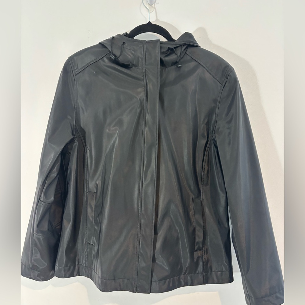 Braetan Women’s Large Black Zip Up Button Jacket Coat Casual Hooded Warm Winter